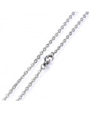 Acero inoxidable. Color plateado. Cable Chain. Con cierre. 50 cm largo. 1,5 mm grosor. 1 unidad.