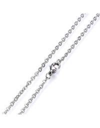 Acero inoxidable. Color plateado. Cable Chain. Con cierre. 50 cm largo. 1,5 mm grosor. 1 unidad.
