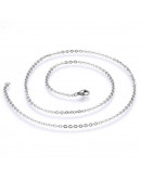 Acero inoxidable. Color plateado. Cable Chain. Con cierre. 50 cm largo. 1,5 mm grosor. 1 unidad.