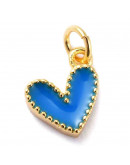 Corazón. Aleación+Esmalte. Baño 18kGold. BLUE. 9X7x2,5. 2,5 mm arandela. 1 ud. Corazón. Aleación+Esmalte. Baño 18kGold. BLUE. 9X7x2,5. 2,5 mm arandela. 1 ud.