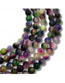 Calcedonia. Teñido multicolor. 06 mm diámetro. 1 mm perforación. 60 uds hilo aprox. Calcedonia. Teñido multicolor. 06 mm diámetro. 1 mm perforación. 60 uds hilo aprox.