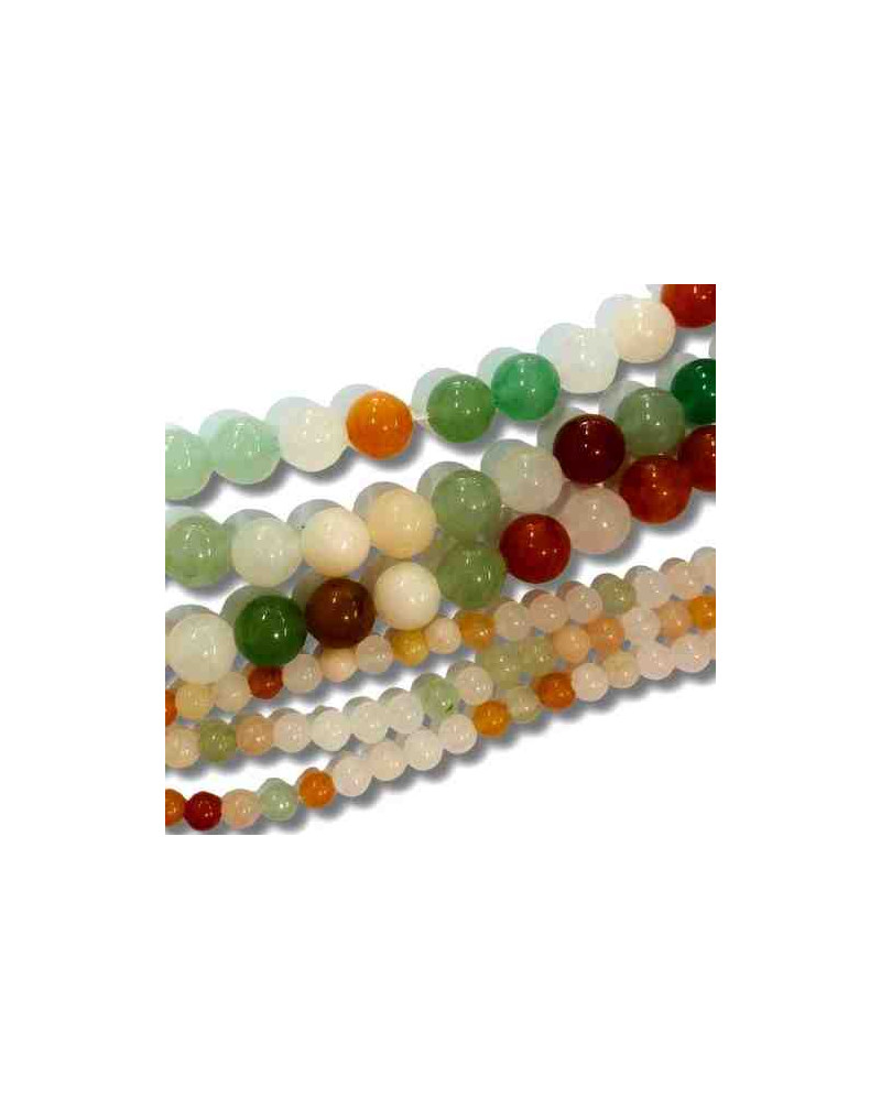 Jade. Color mixto. 8 mm diámetro. 1 mm perforación. 45 uds hilo aprox. Jade. Color mixto. 8 mm diámetro. 1 mm perforación. 45 uds hilo aprox.