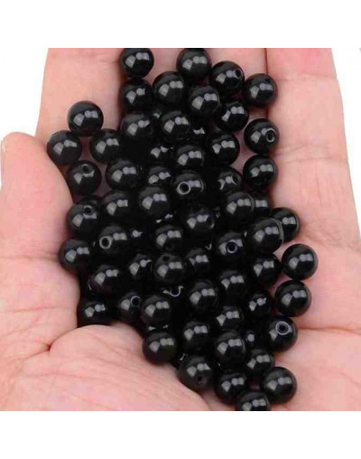 Agata. BLACK. 12 mm diámetro. 1 mm perforación. 30 uds hilo aprox.
