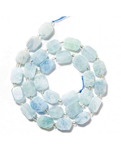 Aquamarina. Rectángulo. 8x10x12 mm. 1 mm perforación. 1 unidad.