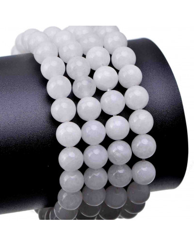 Agata. WHITE. 10 mm diámetro. 1 mm perforación. 35 uds hilo aprox.