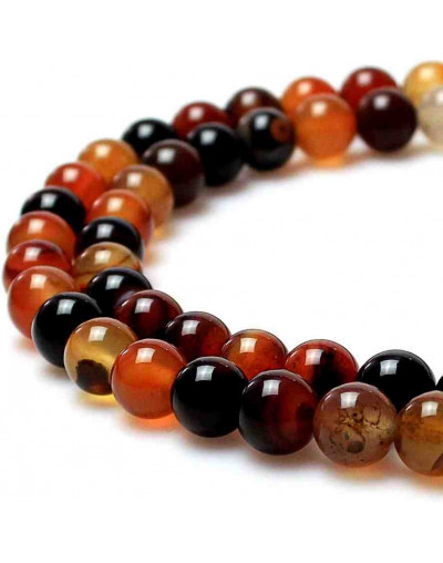 Agata. BROWN. 06 mm diámetro. 1 mm perforación. 60 uds hilo aprox.