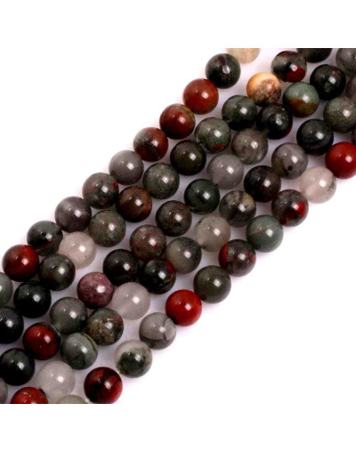 Blood Stone. Africa. 04 mm diámetro. 0,80 mm perforación. 90 uds hilo aprox.