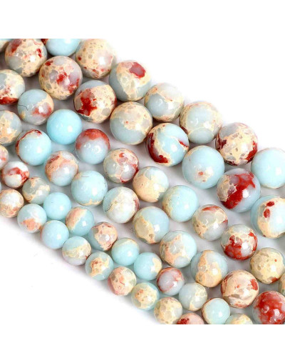 Jásper Agua Tierra. Sintética. 10 mm diámetro. 1 mm perforación. 35 uds hilo aprox.