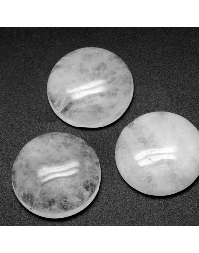 Cuarzo cristal. Moneda. 25x6 milímetros. Sin perforacion. 1 unidad.