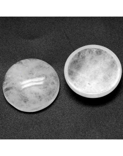 Cuarzo cristal. Moneda. 25x6 milímetros. Sin perforacion. 1 unidad.