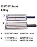 Lingotera. Hierro fundido. 6 canales. Planchas 197 mm, diferentes grosores y anchos. 1 ud. Lingotera. Hierro fundido. 6 canales. Planchas 197 mm, diferentes grosores y anchos. 1 ud.