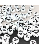 Letra negra. Moneda blanca. Vocales. 7 mm diámetro. 1,5 mm perforación. 100 uds. aproximado. Letra negra. Moneda blanca. Vocales. 7 mm diámetro. 1,5 mm perforación. 100 uds. aproximado.