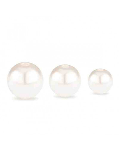 Esfera. Imitación perla. Color White. 08 mm diámetro. 2 mm perforación. 1900 uds aprox. 500 gr.