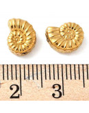 Caracol de Mar. Acero inoxidable. 9.5x7.5x4 mm. 1,4 mm perforación. 1 unidad.