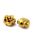 Flor: Rosa. Acero inoxidable. 8x8x5 mm. 1 mm perforación. 1 unidad.