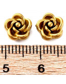 Flor: Rosa. Acero inoxidable. 8x8x5 mm. 1 mm perforación. 1 unidad.