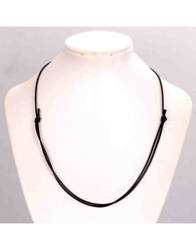 Cordón regulable collar. Piel de serpiente. BLACK. 1,5 mm grosor. 36~72 cm. 5 unidades.