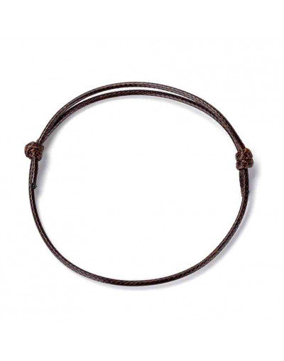 Cordón regulable  pulsera. Piel de serpiente. COCONUT BROWN. 1,5 mm grosor. 5 unidades.