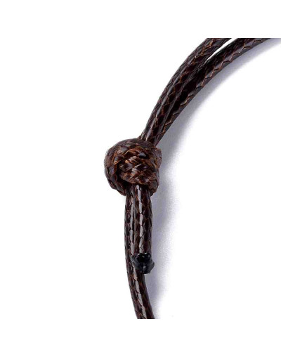 Cordón regulable  pulsera. Piel de serpiente. COCONUT BROWN. 1,5 mm grosor. 5 unidades.