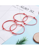 Cordón regulable  pulsera. Piel de serpiente. RED. 1,5 mm grosor. 5 unidades.