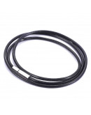 Cordón collar. Cuero. BLACK. 2 mm grosor. 455 mm largo. Cierre aleación. 1 unidad.