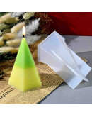 Molde para velas y resina. Pirámide hexagonal. 62x54 milímetros. 1 unidad.