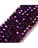 Esfera faceteada. Color Purple Plated. 4 mm. 0,5 mm perforación. 100 uds hilo aprox. 1 hilo.