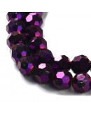 Esfera faceteada. Color Purple Plated. 4 mm. 0,5 mm perforación. 100 uds hilo aprox. 1 hilo.