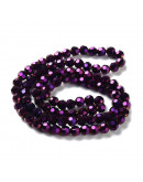 Esfera faceteada. Color Purple Plated. 4 mm. 0,5 mm perforación. 100 uds hilo aprox. 1 hilo.