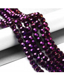 Esfera faceteada. Color Purple Plated. 4 mm. 0,5 mm perforación. 100 uds hilo aprox. 1 hilo.