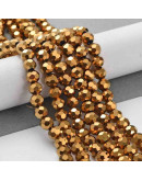 Esfera faceteada. Color Golden Plated. 4 mm. 0,5 mm perforación. 100 uds hilo aprox. 1 hilo.