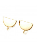 Pin aretes. Aleación de cobre. Baño 18KGold. 12,5x16 mm. 2 mm perforación. Cierre de silicón. 2 uds.