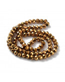 Esfera faceteada. Color Golden Plated. 6x5 mm. 1 mm perforación. 100 uds hilo aprox. 1 hilo.