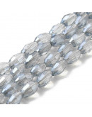 Barril faceteado. Gainsboro Full Rainbow Plated. 6x4 mm. 1 mm perforación. 65 uds hilo aprox. 1 hilo