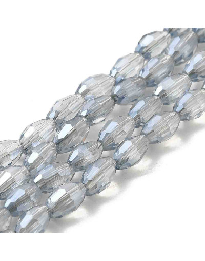 Barril faceteado. Gainsboro Full Rainbow Plated. 6x4 mm. 1 mm perforación. 65 uds hilo aprox. 1 hilo