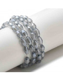 Barril faceteado. Gainsboro Full Rainbow Plated. 6x4 mm. 1 mm perforación. 65 uds hilo aprox. 1 hilo