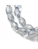 Barril faceteado. Gainsboro Full Rainbow Plated. 6x4 mm. 1 mm perforación. 65 uds hilo aprox. 1 hilo