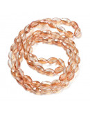 Barril faceteado. Orange Full Rainbow Plated. 6x4 mm. 1 mm perforación. 65 uds hilo aprox. 1 hilo