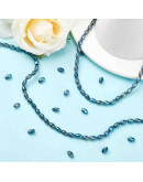 Barril faceteado. Blue Full Rainbow Plated. 6x4 mm. 1 mm perforación. 65 uds hilo aprox. 1 hilo