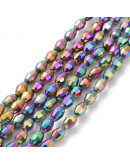 Barril faceteado. Color Full Rainbow Plated. 6x4 mm. 1 mm perforación. 65 uds hilo aprox. 1 hilo