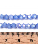 Bi-cono. Plated Royal Blue. 4.2~4.9x3.9 mm. 0.8 mm perforación. 80 uds hilo aprox. 1 hilo.