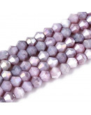 Bi-cono. Plated Lilac. 4.2~4.9x3.9 mm. 0.8 mm perforación. 80 uds hilo aprox. 1 hilo.