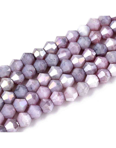 Bi-cono. Plated Lilac. 4.2~4.9x3.9 mm. 0.8 mm perforación. 80 uds hilo aprox. 1 hilo.