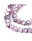 Bi-cono. Plated Lilac. 4.2~4.9x3.9 mm. 0.8 mm perforación. 80 uds hilo aprox. 1 hilo.