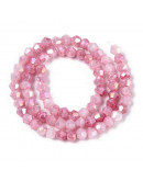 Bi-cono. Plated Flamingo. 4.2~4.9x3.9 mm. 0.8 mm perforación. 80 uds hilo aprox. 1 hilo.