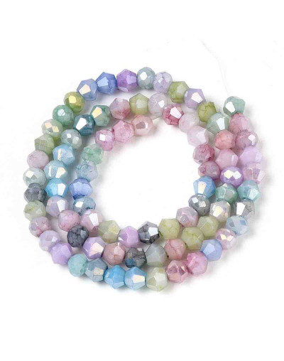 Bi-cono. Plated Mixed. 4.2~4.9x3.9 mm. 0.8 mm perforación. 80 uds hilo aprox. 1 hilo.