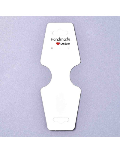 Etiquetas para collares y pulseras. Blancas. Handmade with Love. 12x4.5 cm. 50 uds.