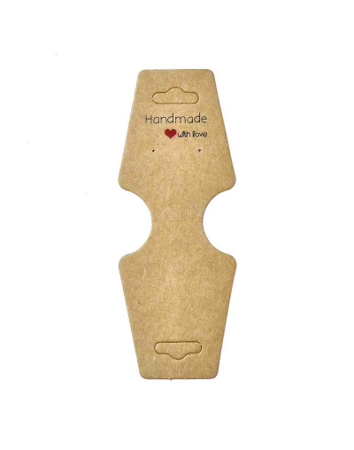Etiquetas para collares y pulseras. Cartón. Handmade with Love. 12x4.5 cm. 50 uds.