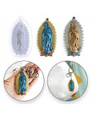 Molde silicona. Para resina. Religión: Virgen. 84x47x14 mm. 3 mm perforación. 1 ud.