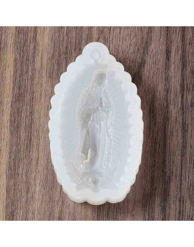 Molde silicona. Para resina. Religión: Virgen. 84x47x14 mm. 3 mm perforación. 1 ud.